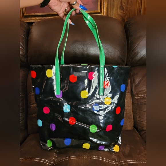 Kate Spade retro polka dot daycation tote bag - Picture 1 of 6